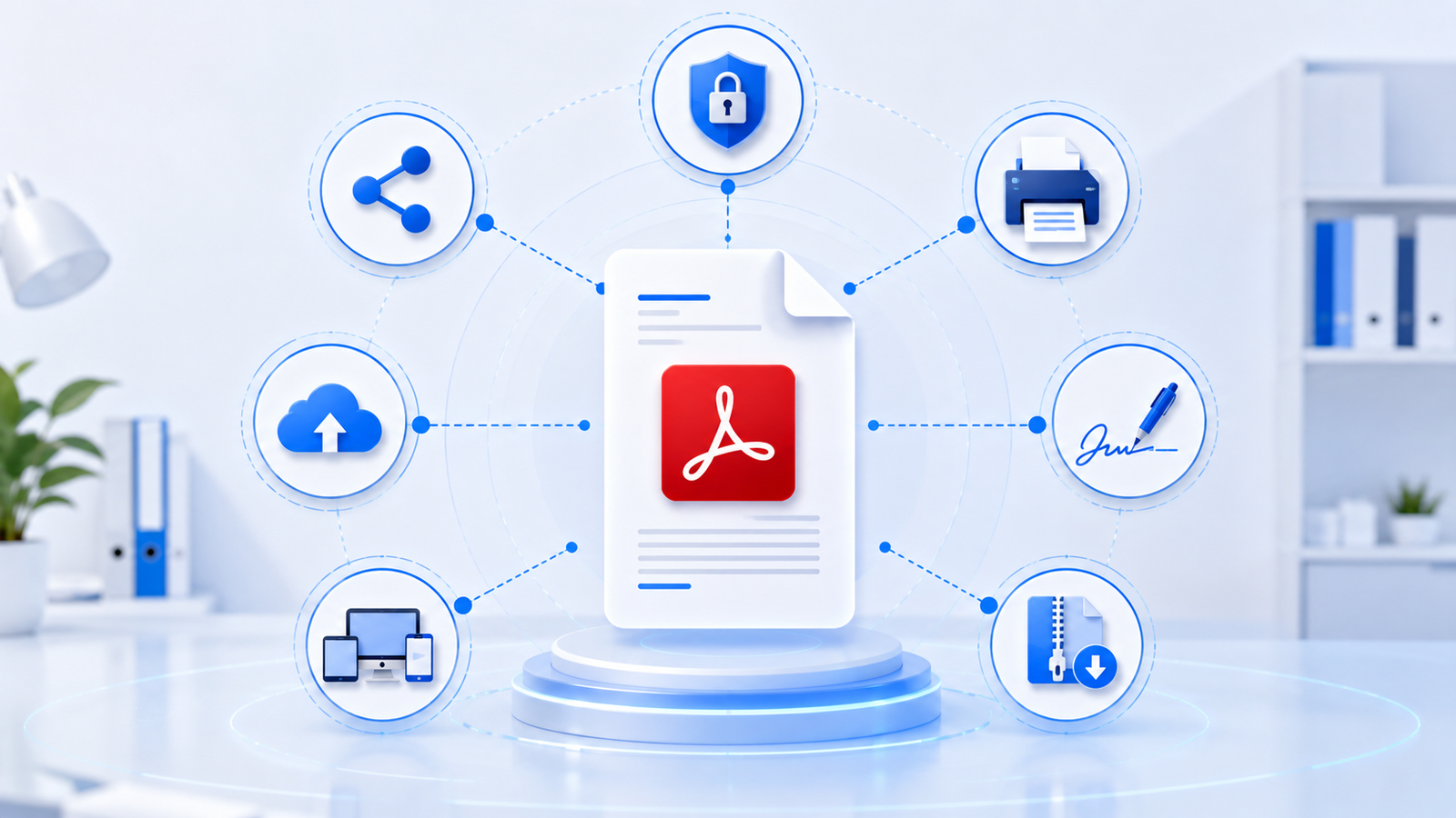 Illustration showing the major advantages of PDF documents